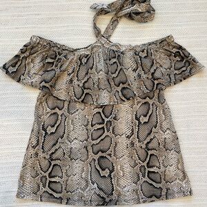 Michael Kors Beige Snake Print Top NWT